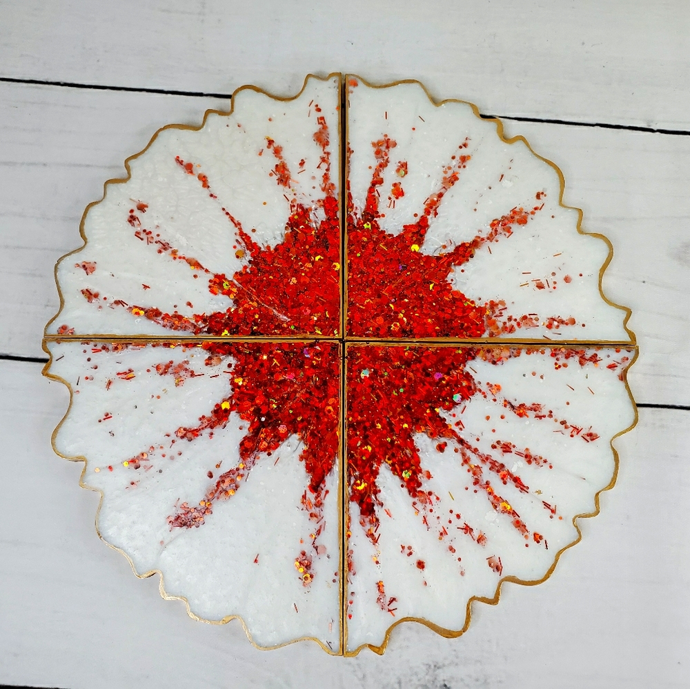 Geode/ Agate Coaster Set - Picture 2 of 5